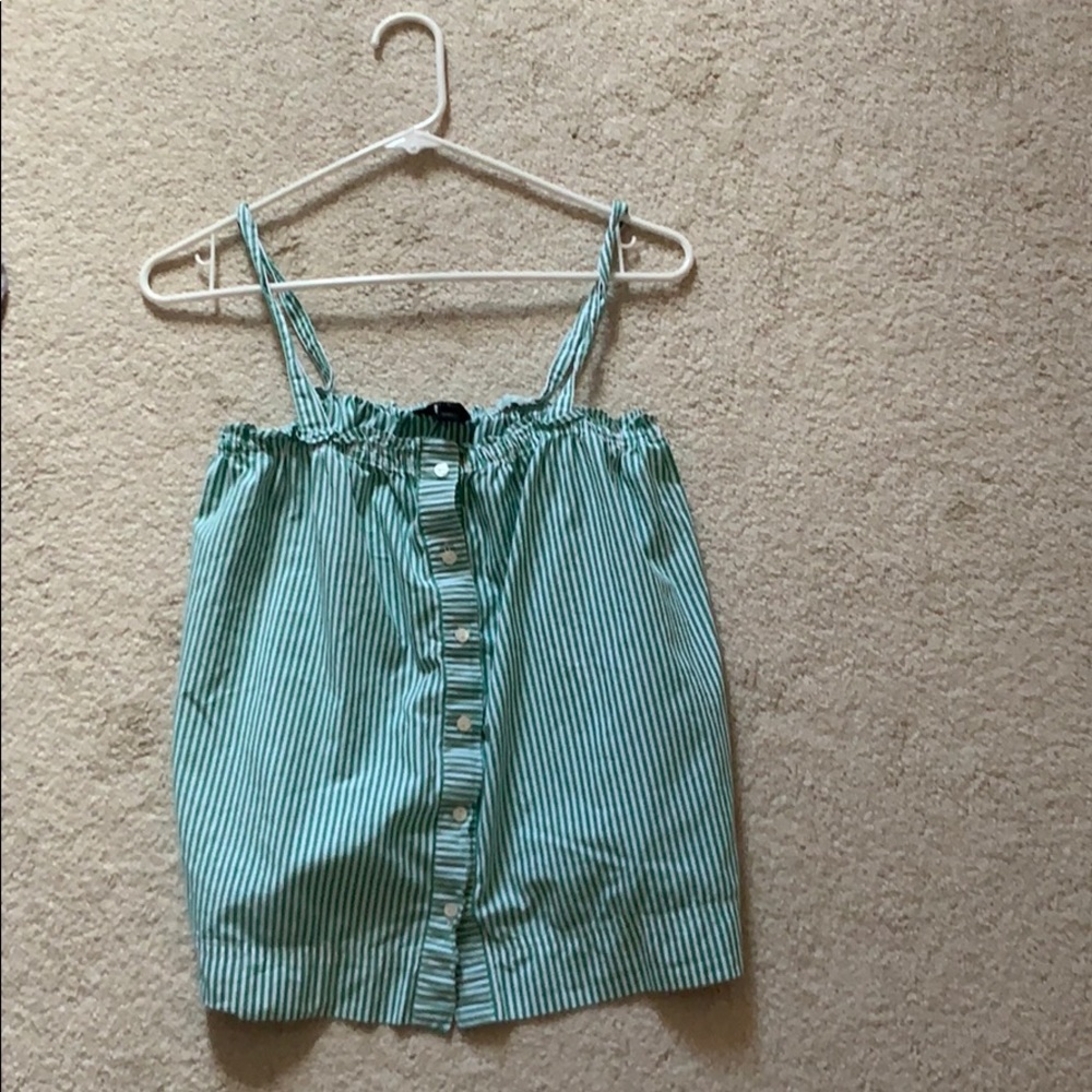 JCrew Button Up Striped Tank